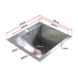 530x505mm Handmade Stainless Steel Topmount Kitchen Laundry Sink with Waste - Extra Image