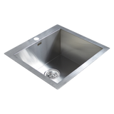 530x505mm Handmade Stainless Steel Topmount Kitchen Laundry Sink with Waste - Extra Image