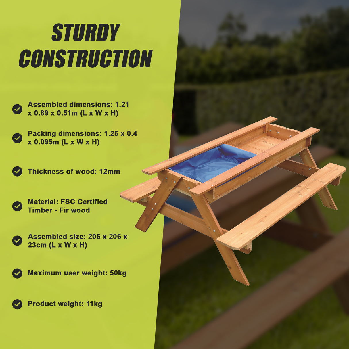 Sand & Water Wooden Picnic Table