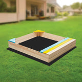 Wooden Kids Backyard Sandbox Children Outdoor Play Toy Sandpit - 45-Degree Angle
