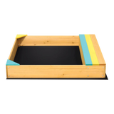 Wooden Kids Backyard Sandbox Children Outdoor Play Toy Sandpit - Close-Up Angle