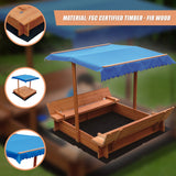 Kids Wooden Toy Sandpit with Canopy - Extra Image