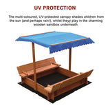 Kids Wooden Toy Sandpit with Canopy - Extra Image