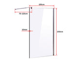 1000 x 2000mm Frameless 10mm Safety Glass Shower Screen - 45-Degree Angle