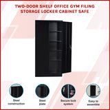 Two-Door Shelf Office Gym Filing Storage Locker Cabinet Safe - Front View