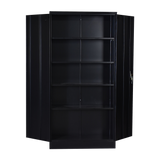 Two-Door Shelf Office Gym Filing Storage Locker Cabinet Safe - Top-Down View