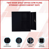 Two-Door Shelf Office Gym Filing Storage Locker Cabinet Safe - Front View