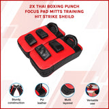 2 x Thai Boxing Punch Focus Pad Mitts Training Strike Shields Set