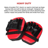 2 x Thai Boxing Punch Focus Gloves Kit Training Red & Black Pads - Low Angle