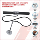 Forearm Wrist Grip Strength Roller Exercise Bar Home Gym Training - Side View