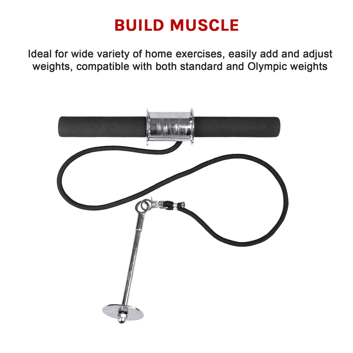Forearm Wrist Grip Strength Roller Exercise Bar Home Gym Training