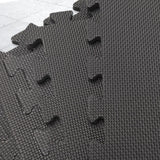 4 Tiles EVA Interlocking Gym Floor Mats &ndash; Home Fitness Puzzle Exercise Mat Set - Rear View