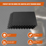 4 Tiles EVA Interlocking Gym Floor Mats &ndash; Home Fitness Puzzle Exercise Mat Set