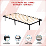 Single Metal Bed Frame - Bedroom Furniture - Side View