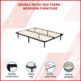 Double Metal Bed Frame - Bedroom Furniture - Side View