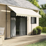 Retractable Awning Cream 300x150 cm Fabric and Steel - Front View