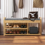 Levede Bamboo Shoe Rack Bench Entryway Seat-2006732840615677958