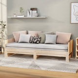 Pull-out Day Bed without Mattress Solid Wood Pine 2x(90x190) cm - Front View