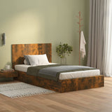 Bed Headboard Smoked Oak 120 cm Engineered Wood - Side View