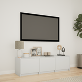 TV Cabinet with LED White 140 x 34 x 40 cm Engineered Wood - Side View