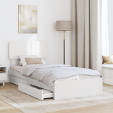 Storage Bed with Drawer White 90 x 190 cm Engineered Wood