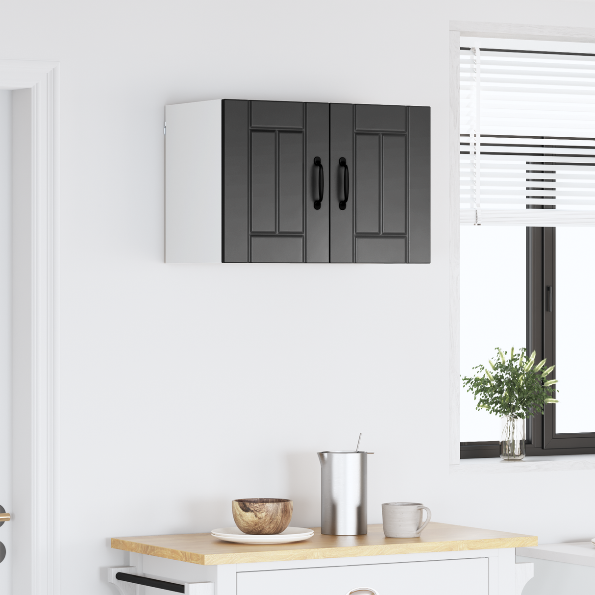 Wall Cabinet LUCCA Black 60 x 31 x 40 cm Engineered Wood