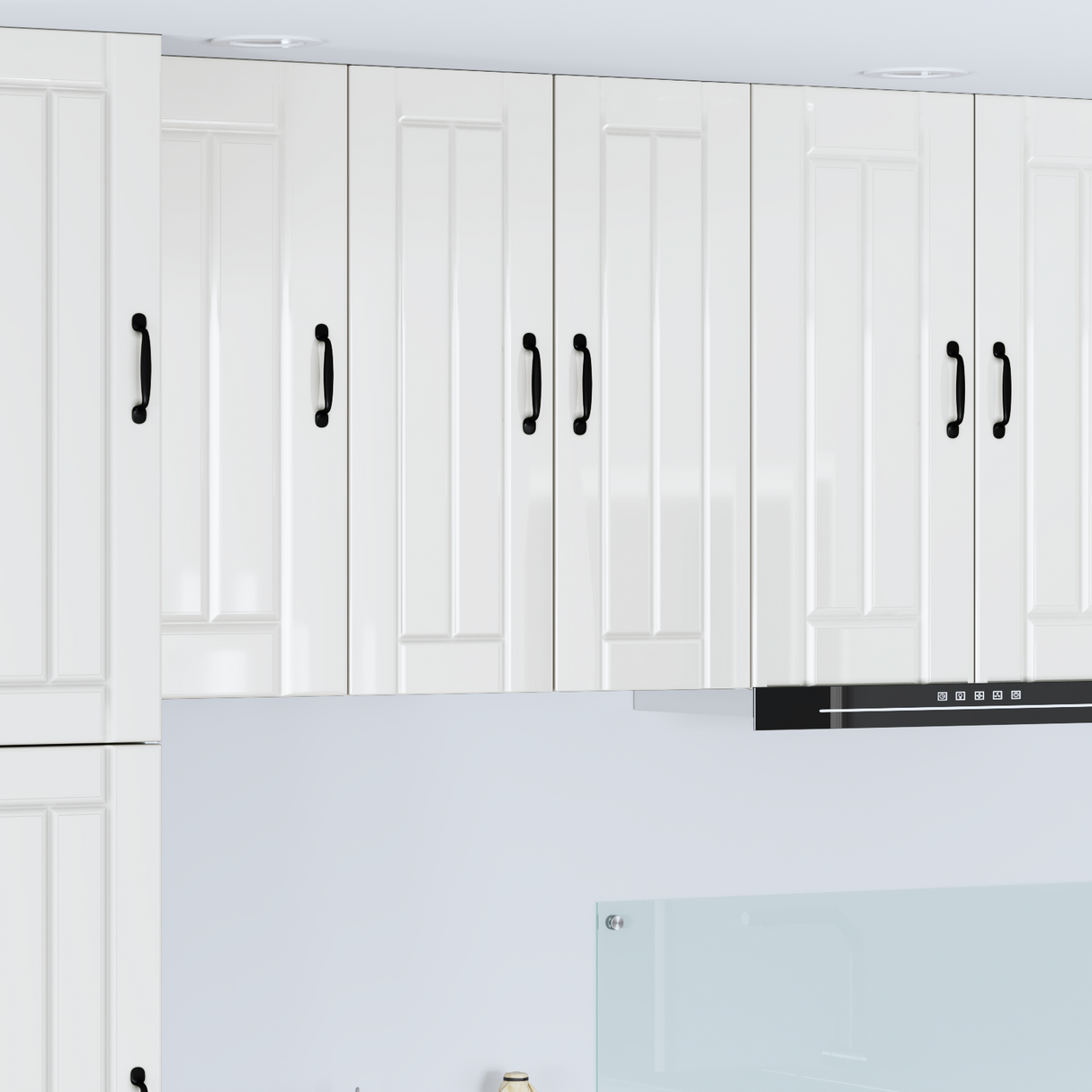 Wall Cabinet LUCCA 2 pcs High Gloss White 30 x 31 x 80 cm