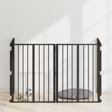 Dog Gate 4 pcs Black 60 x 80 cm Galvanised Steel