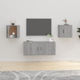 Wall Mounted TV Cabinets 2 pcs Grey Sonoma 40x34.5x40 cm - Front View