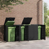 Wheelie Bin Storage for 4 Bins Black 276x79x117 cm Steel - Side View
