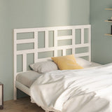 Bed Headboard White 141 cm Solid Wood Pine - Front View