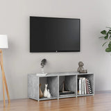 TV Cabinet Concrete Grey 107x35x37 cm Engineered Wood - Front View