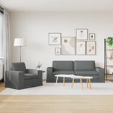 Sofa Set 2 pcs Dark Grey 222 x 80 x 82 cm Fabric - Side View