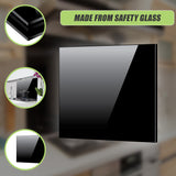 Toughened 60cm x 70cm Black Glass Kitchen Splashback - Close-Up Angle