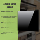 Toughened 60cm x 70cm Black Glass Kitchen Splashback - Extra Image