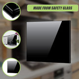 Toughened 90cm x 70cm Black Glass Kitchen Splashback - Rear View