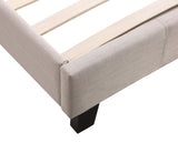 Single Linen Fabric Bed Frame Beige - Top-Down View