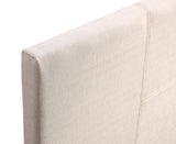 Single Linen Fabric Bed Frame Beige - Close-Up Angle