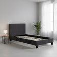 Single Linen Fabric Bed Frame Grey
