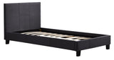 Single Linen Fabric Bed Frame Grey - Front View