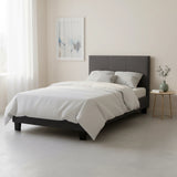 Single Linen Fabric Bed Frame Grey