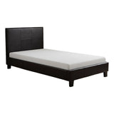Single PU Leather Bed Frame Brown - Rear View