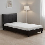 Single PU Leather Bed Frame Brown