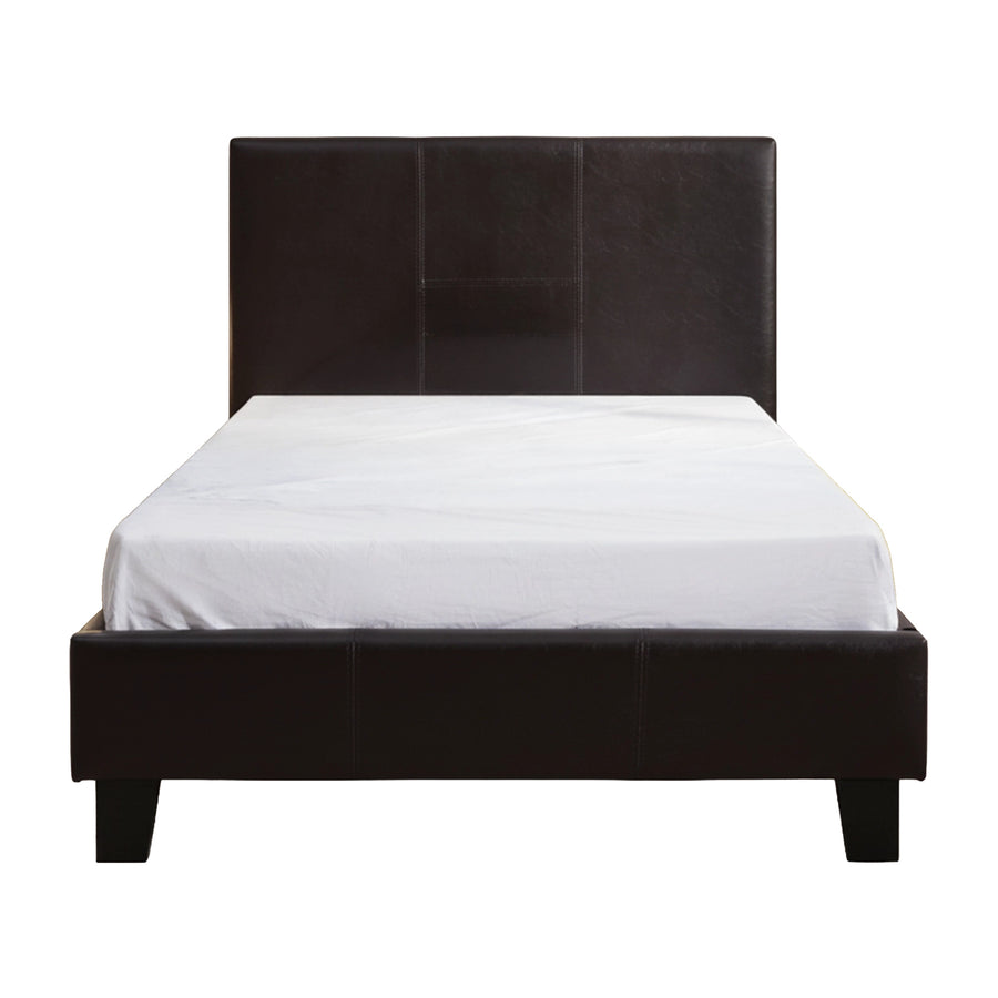 Single PU Leather Bed Frame Brown