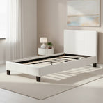 Single PU Leather Bed Frame White