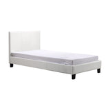 Single PU Leather Bed Frame White - Rear View
