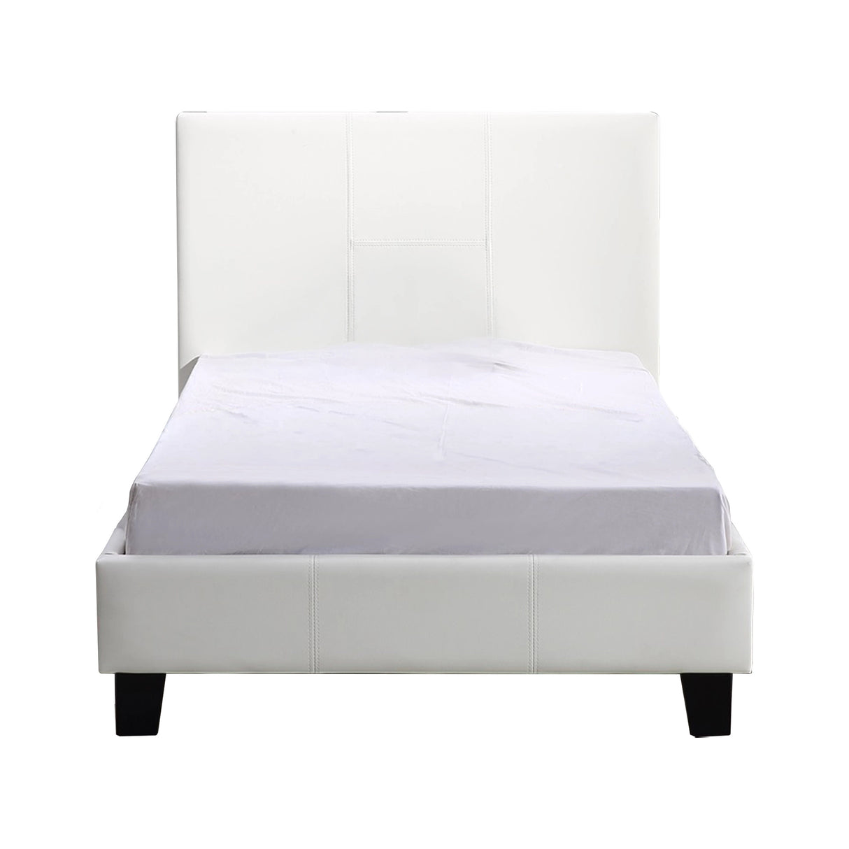 Single PU Leather Bed Frame White