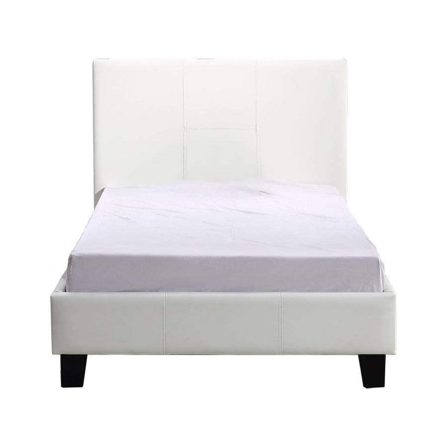 Single PU Leather Bed Frame White
