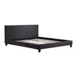 King Linen Fabric Bed Frame Grey - Front View