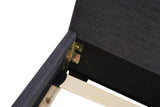 King Linen Fabric Bed Frame Grey - Top-Down View